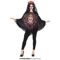 PONCHO DIA DE LOS MUERTOS ADULTA